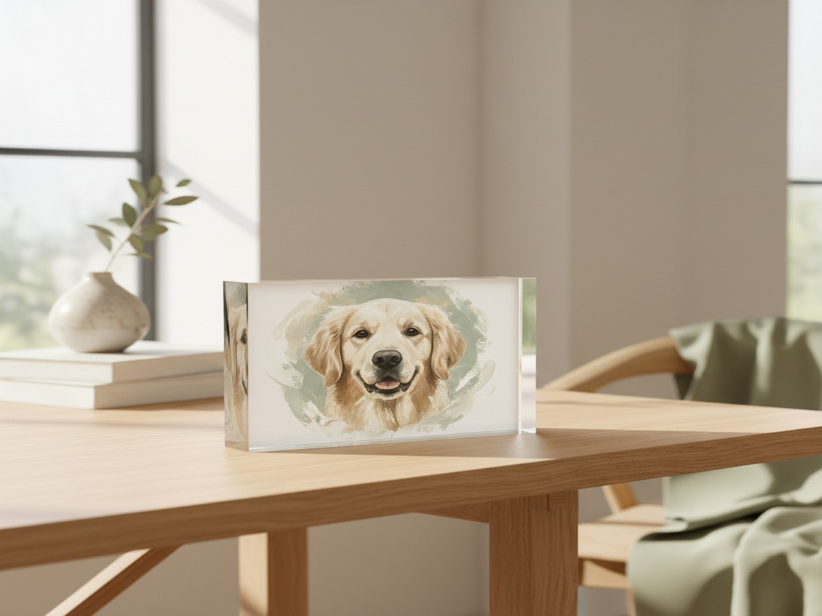 Acrylic Memory Block — personalized pet keepsake preview