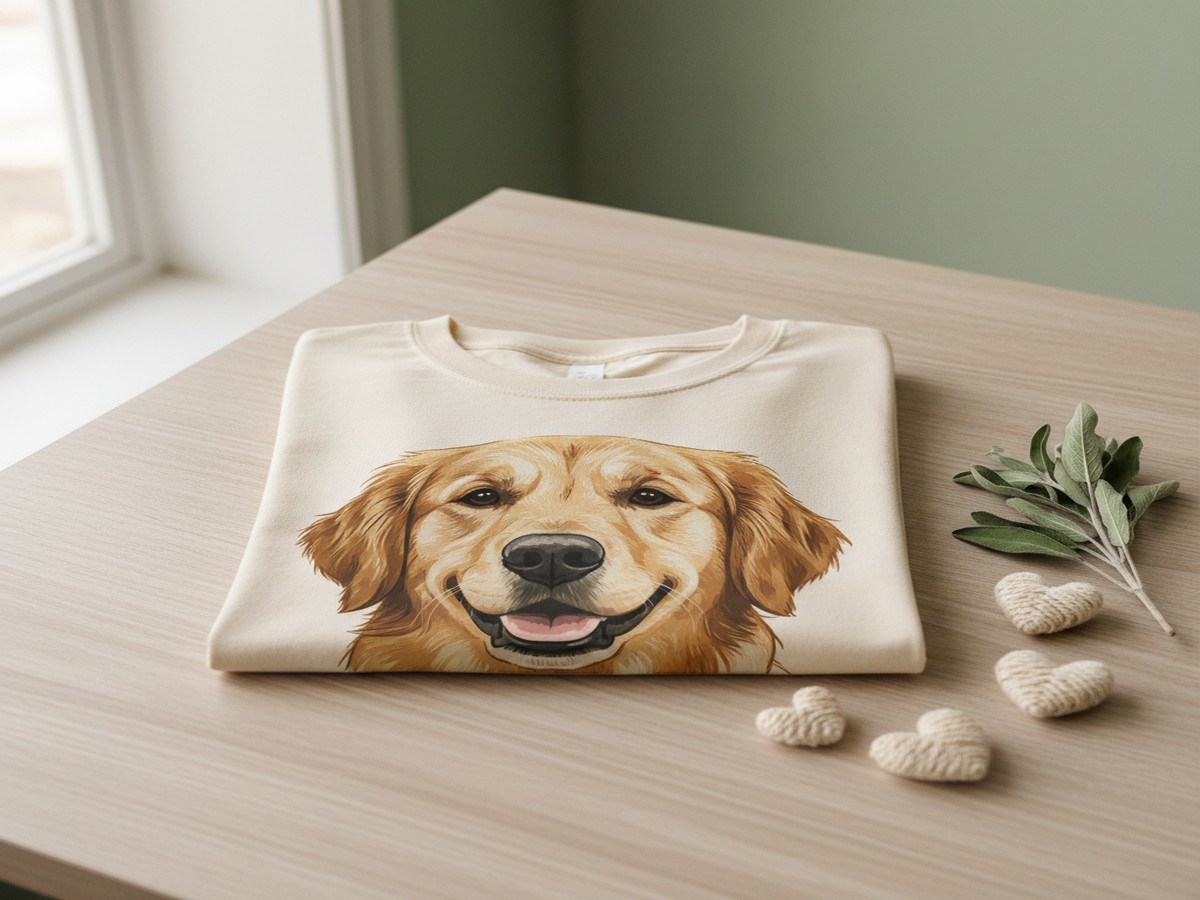 Custom Pet Portrait T-Shirt — personalized pet keepsake preview