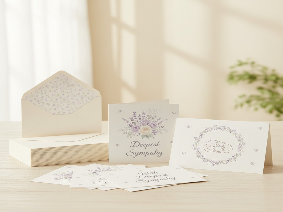 Pet Sympathy Card Pack — personalized pet keepsake preview