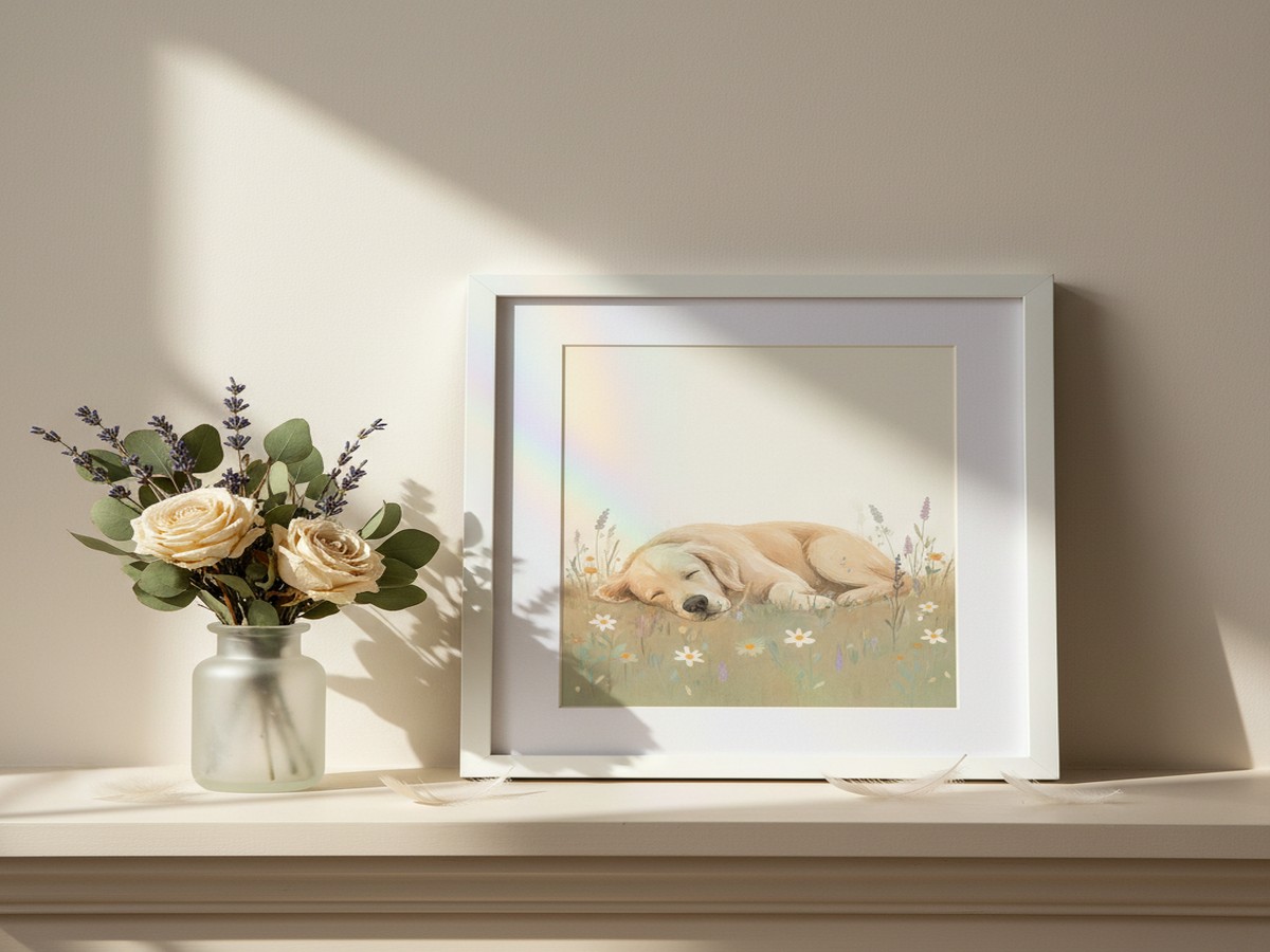 Rainbow Bridge Poem Template — personalized pet keepsake preview