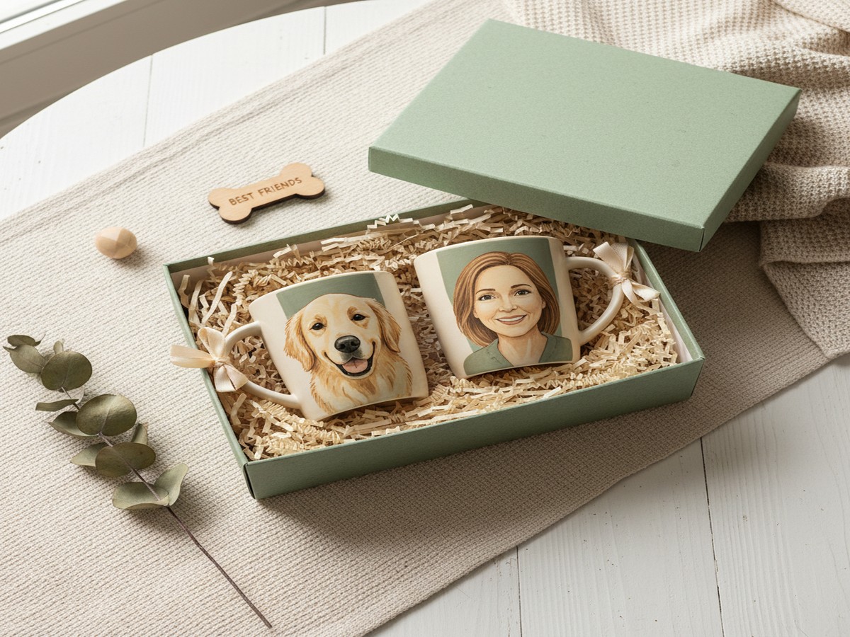 Matching Pet and Human Mugs — personalized pet keepsake preview