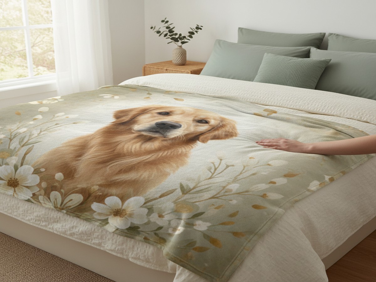 Memorial Blanket 60x80 Premium — personalized pet keepsake preview